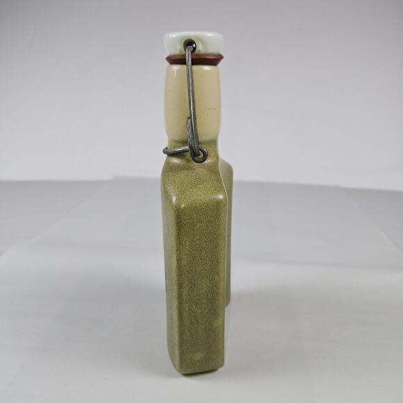 Vintage German Hip Flask Wild Boar Hinged Captive Top Liquor Stoneware Hunting - Picture 4 of 13